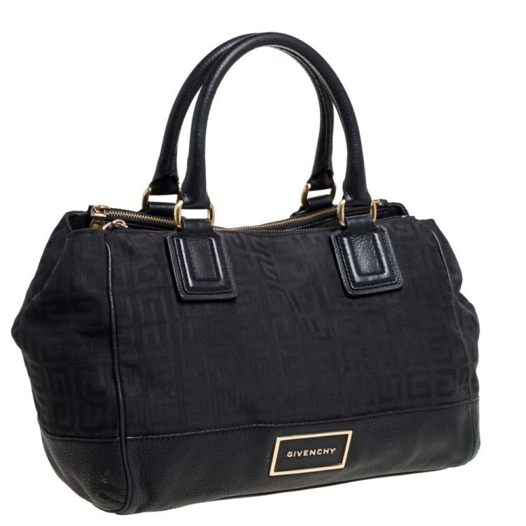 مملوكة مسبقًا Givenchy Black Signature Canvas and Leather Double Zip Tote