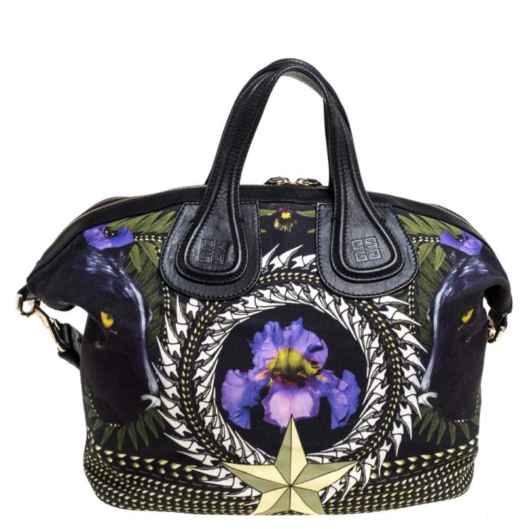 مملوكة مسبقًا Givenchy Multicolor Printed Canvas and Leather Nightingale Satchel