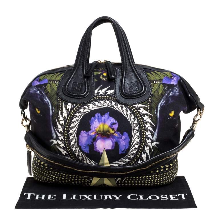 مملوكة مسبقًا Givenchy Multicolor Printed Canvas and Leather Nightingale Satchel