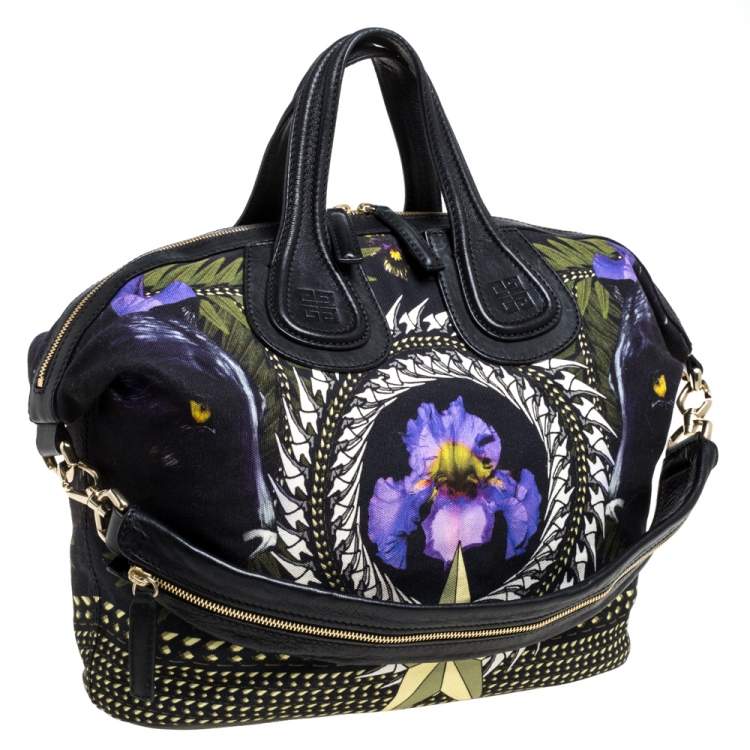 مملوكة مسبقًا Givenchy Multicolor Printed Canvas and Leather Nightingale Satchel