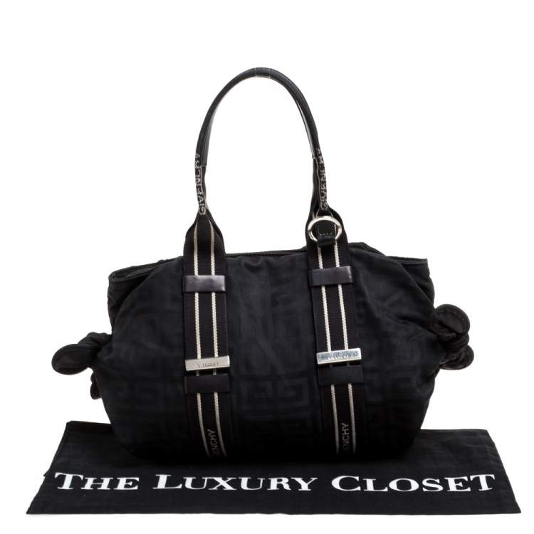 Pre Owned Givenchy Black Nylon Bow Baguette Bag