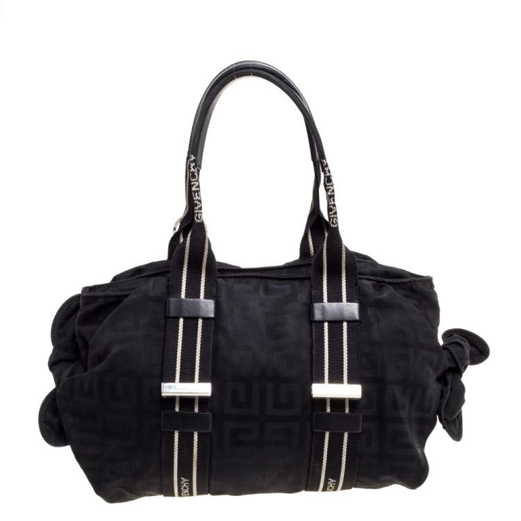 Pre Owned Givenchy Black Nylon Bow Baguette Bag