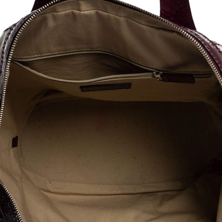 Pre Owned Givenchy Purple Patent Leather Small Nightingale Top Handle Bag