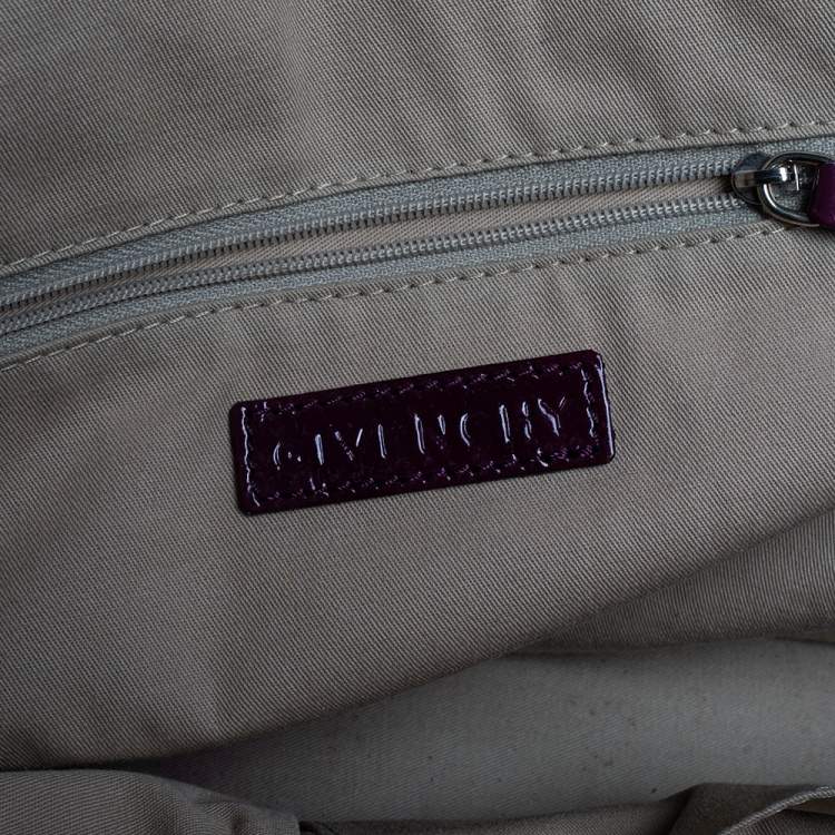 Pre Owned Givenchy Purple Patent Leather Small Nightingale Top Handle Bag