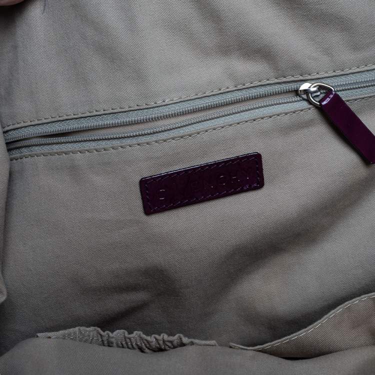 Pre Owned Givenchy Purple Patent Leather Small Nightingale Top Handle Bag