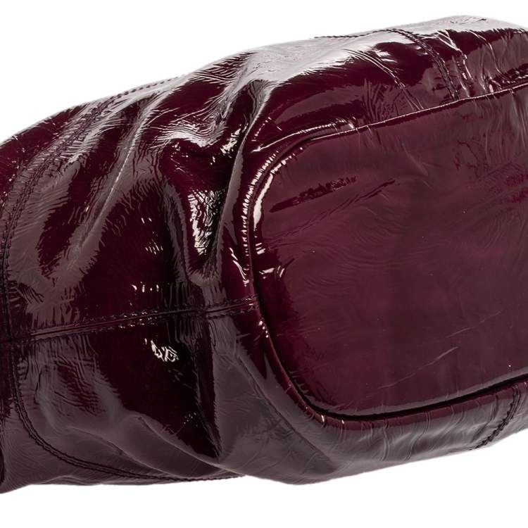 Pre Owned Givenchy Purple Patent Leather Small Nightingale Top Handle Bag