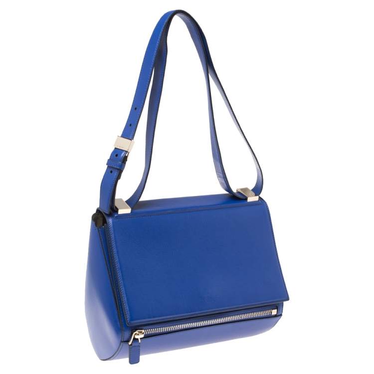 Pre Owned Givenchy Blue Leather Medium Pandora Box Bag