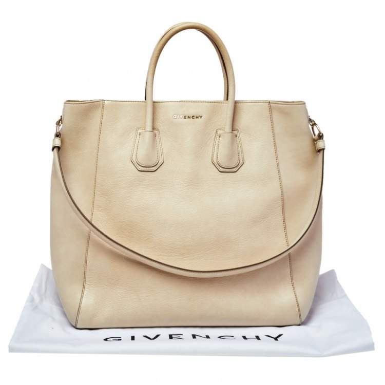 Pre Owned Givenchy Light Beige Leather Antigona Tote