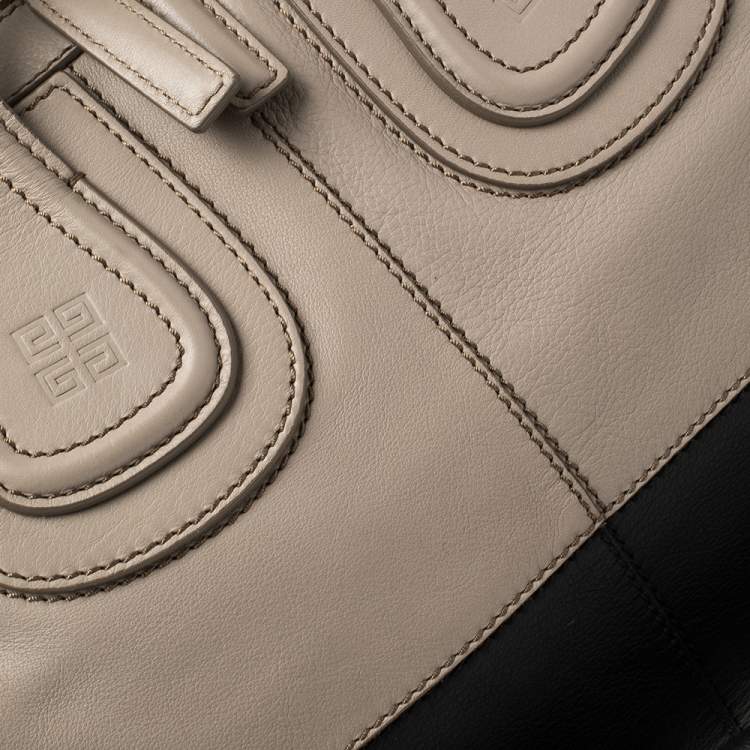 Pre Owned Givenchy Beige/Black Leather Medium Nightingale Satchel
