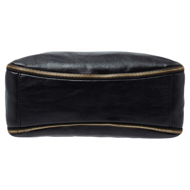 Pre Owned Givenchy Black Leather Zipped Detail Tote