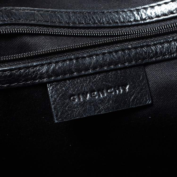 Pre Owned Givenchy Black Leather Zipped Detail Tote