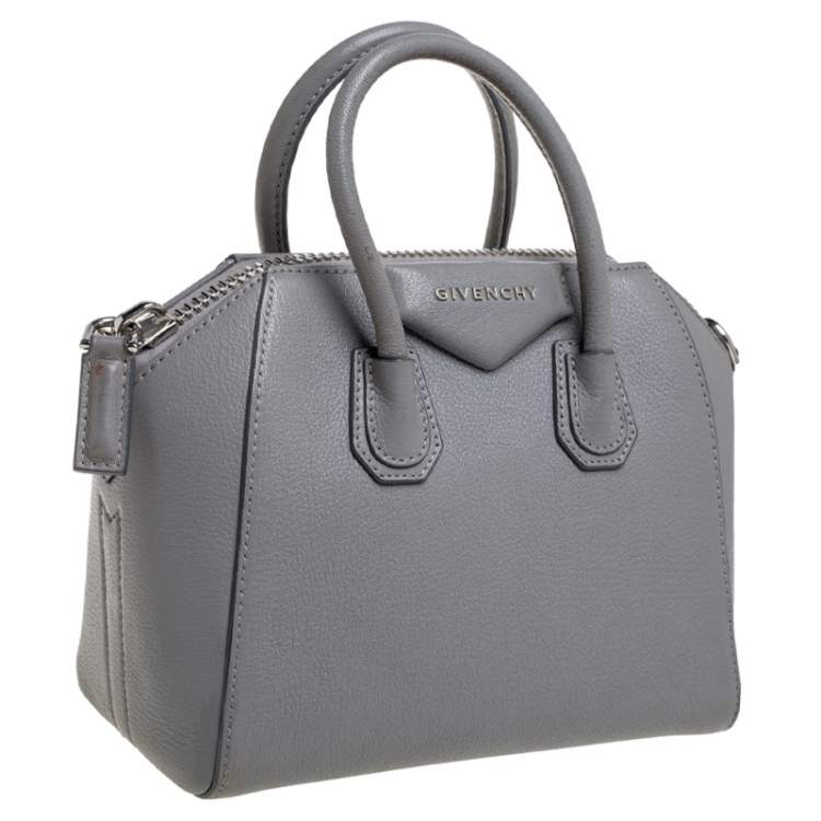 مملوكة مسبقًا Givenchy Grey Leather Mini Antigona Satchel