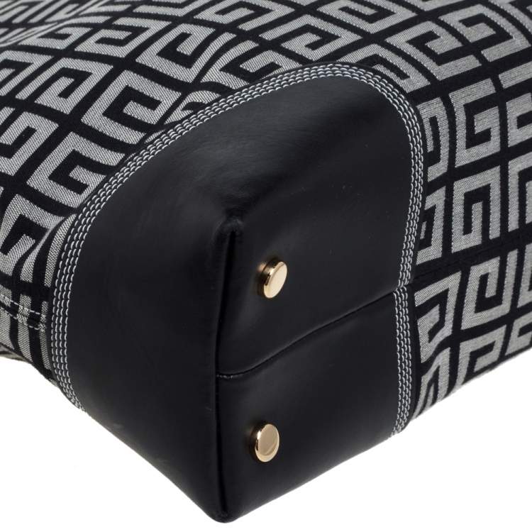 Pre Owned Givenchy Grey Monogram Canvas and Leather  Tote 