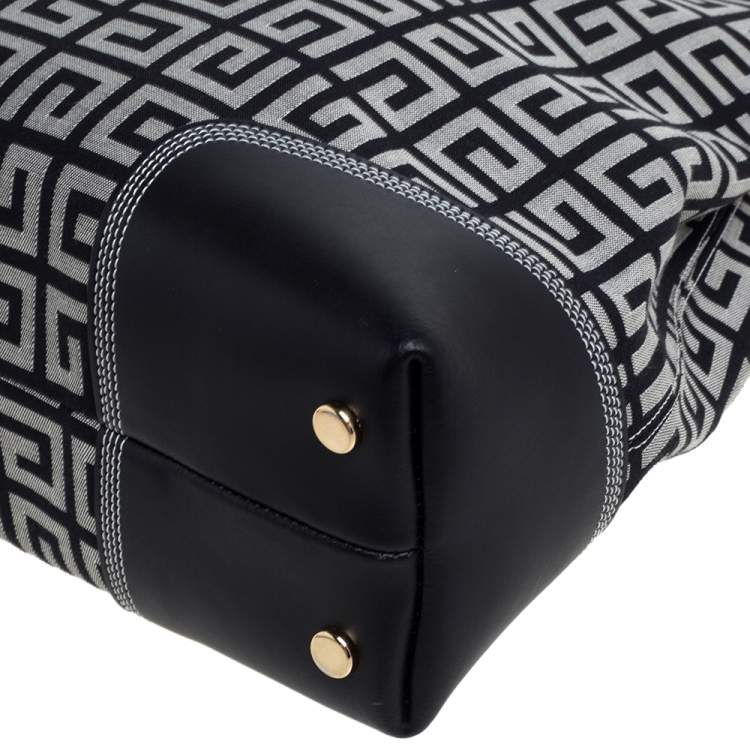 Pre Owned Givenchy Grey Monogram Canvas and Leather  Tote 