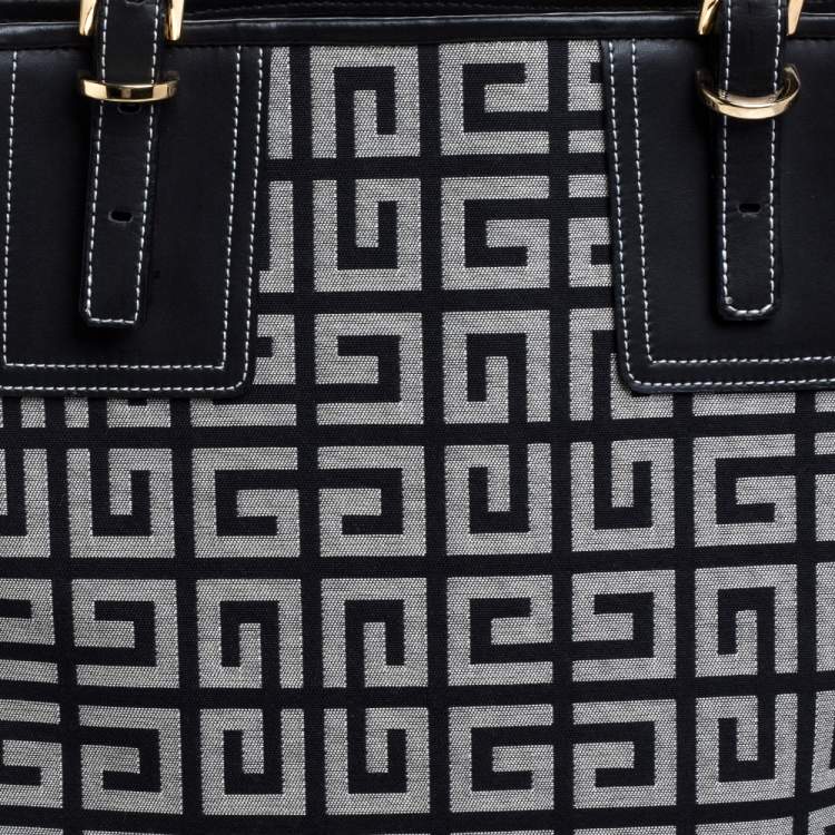 Pre Owned Givenchy Grey Monogram Canvas and Leather  Tote 