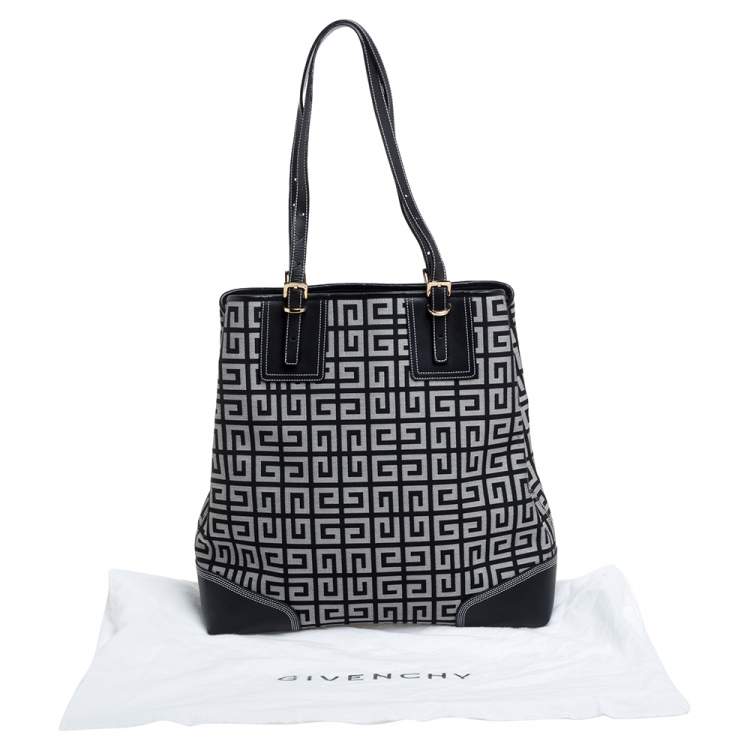 Pre Owned Givenchy Grey Monogram Canvas and Leather  Tote 