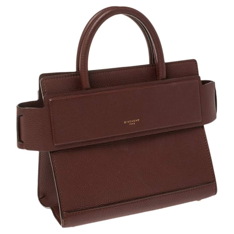 Pre Owned Givenchy Brown Leather Mini Horizon Bag 