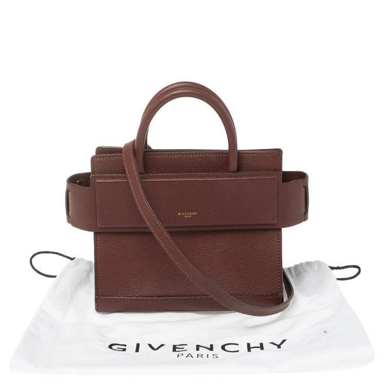Pre Owned Givenchy Brown Leather Mini Horizon Bag 