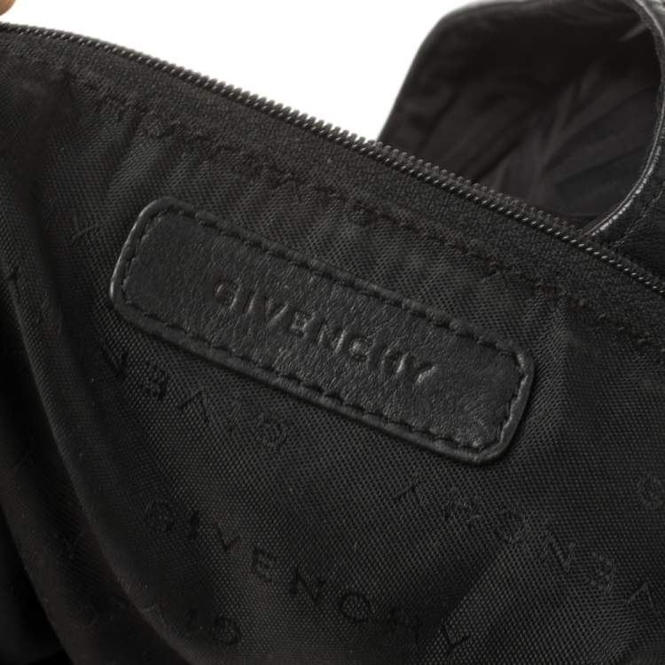 Pre Owned Givenchy Black Signature Nylon Double Zip Shoulder Bag