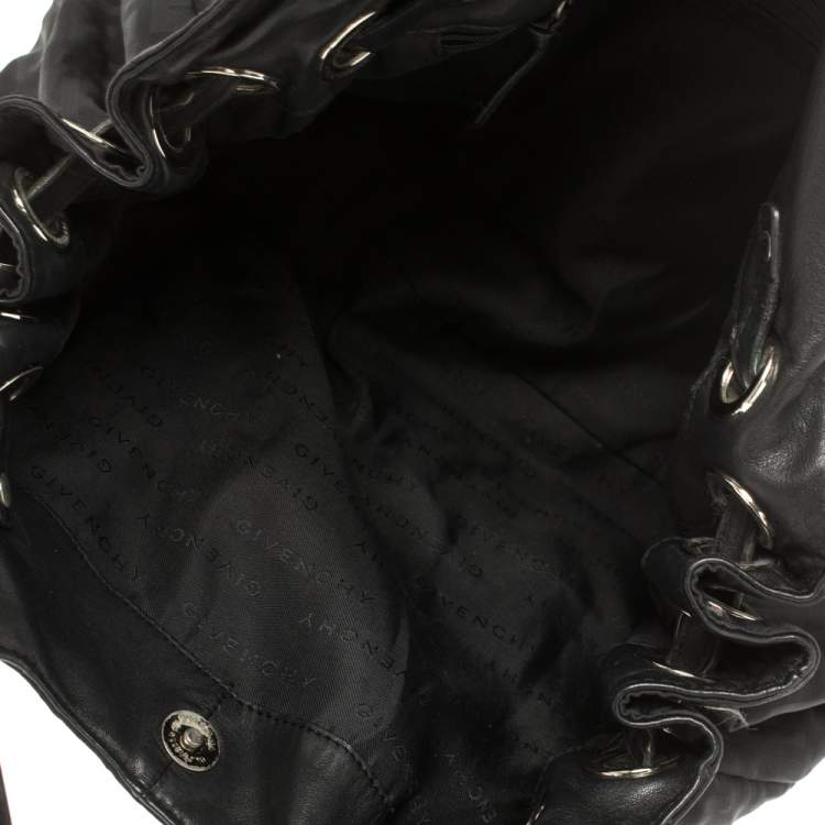 Pre Owned Givenchy Black Signature Nylon Double Zip Shoulder Bag