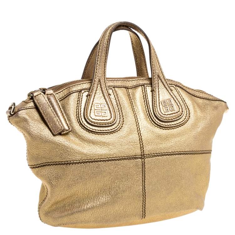 Pre Owned Givenchy Metallic Gold Leather Mini Nightingale Bag