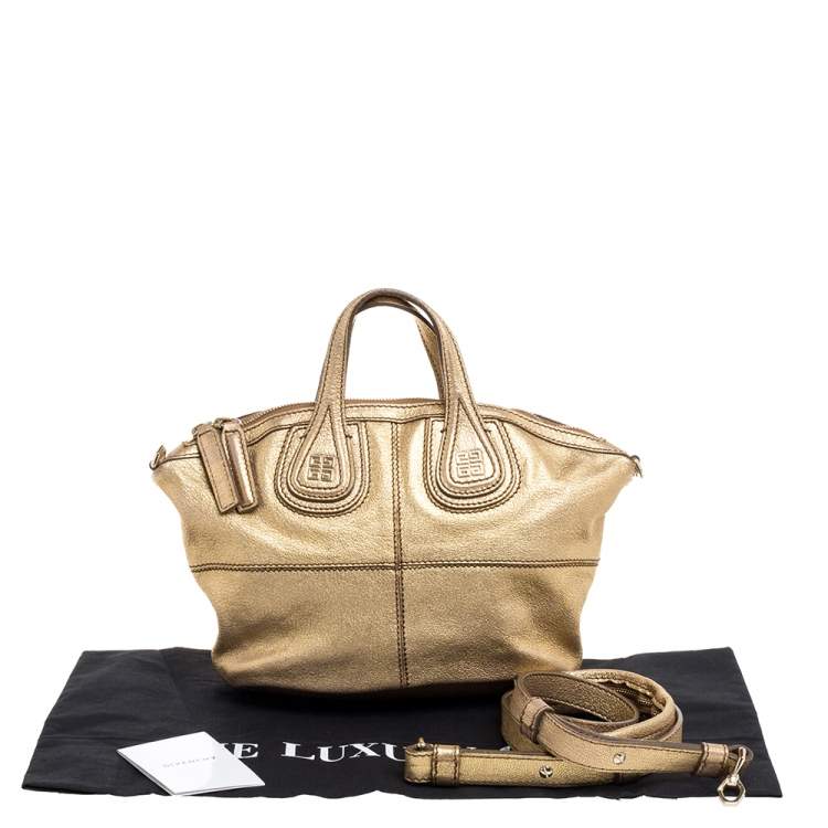 Pre Owned Givenchy Metallic Gold Leather Mini Nightingale Bag