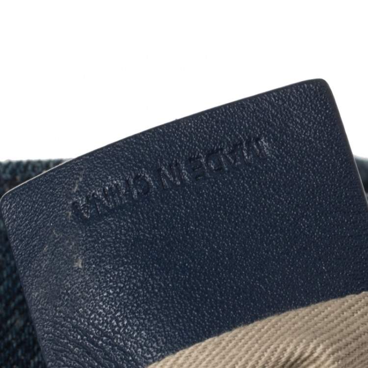 Pre Owned Givenchy Blue Monogram Denim Pleated Zip Shoulder Bag