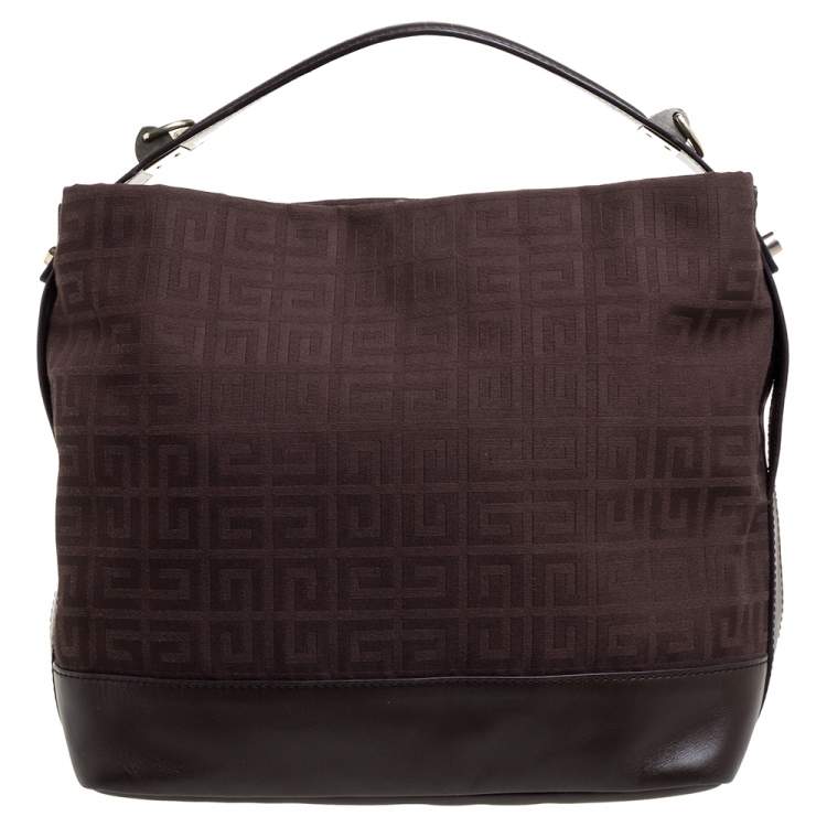 Pre Owned Givenchy Brown Monogram Canvas and Leather Hobo