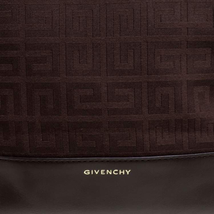 Pre Owned Givenchy Brown Monogram Canvas and Leather Hobo