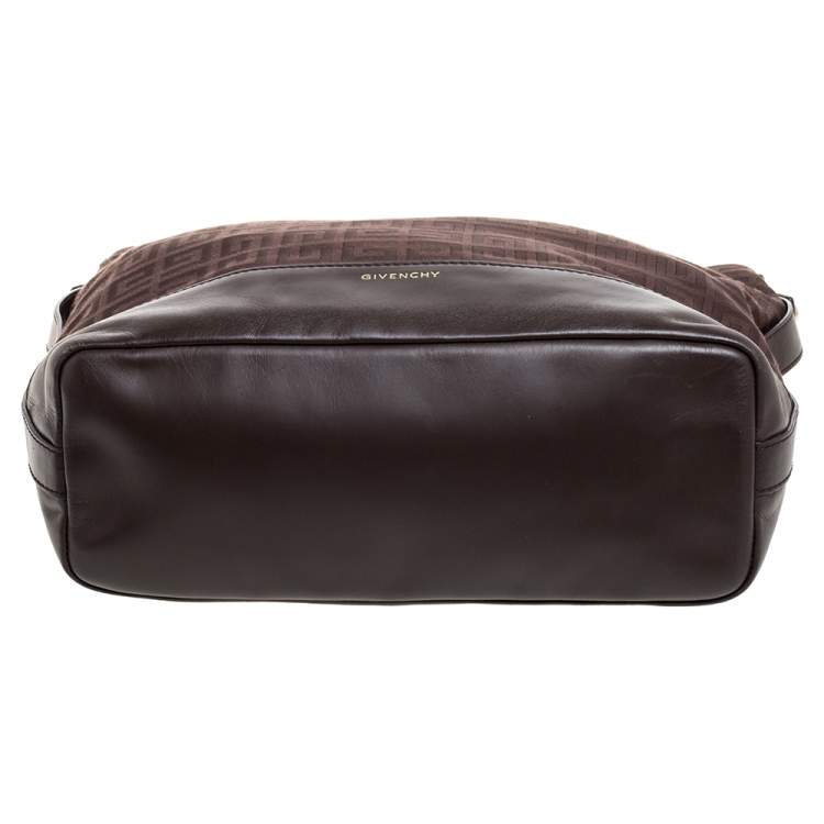 Pre Owned Givenchy Brown Monogram Canvas and Leather Hobo