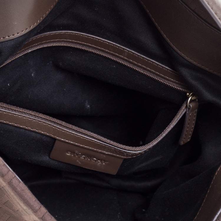 Pre Owned Givenchy Brown Monogram Canvas and Leather Hobo