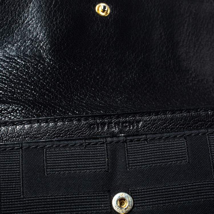 Pre Owned Givenchy Black Canvas and Leather Continental Wallet