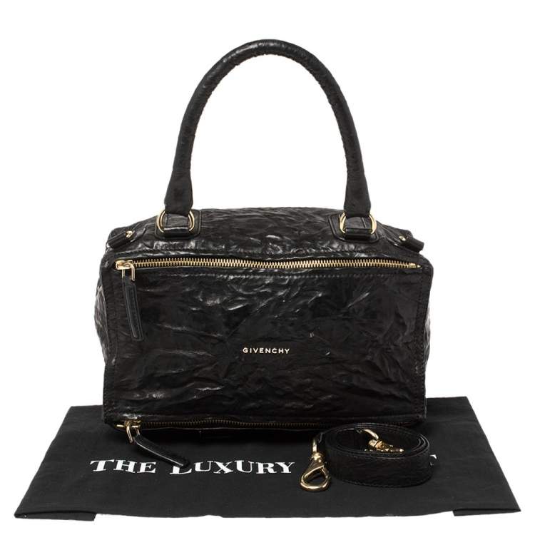 Pre Owned Givenchy Black Crinkled Leather Large Pandora Bag