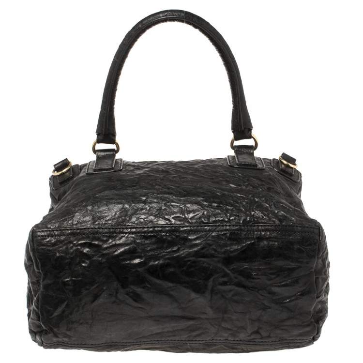 Pre Owned Givenchy Black Crinkled Leather Large Pandora Bag