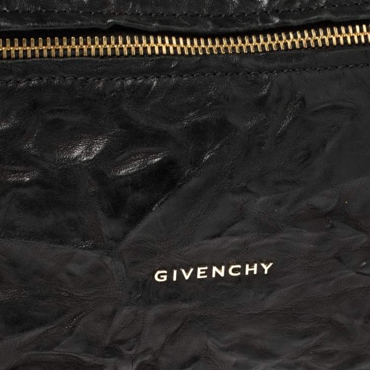 Pre Owned Givenchy Black Crinkled Leather Large Pandora Bag