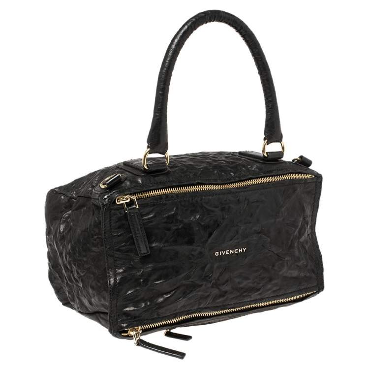 Pre Owned Givenchy Black Crinkled Leather Large Pandora Bag