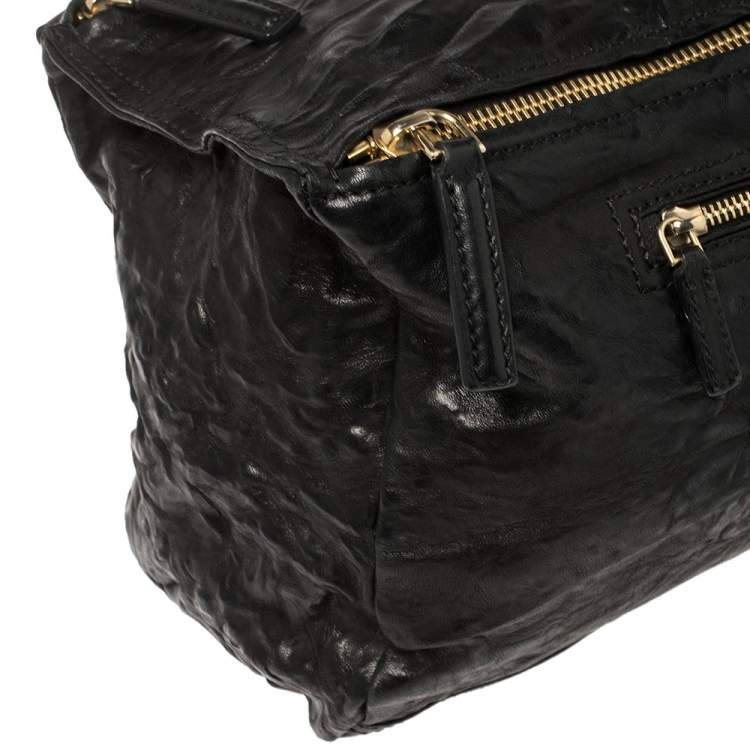 Pre Owned Givenchy Black Crinkled Leather Large Pandora Bag