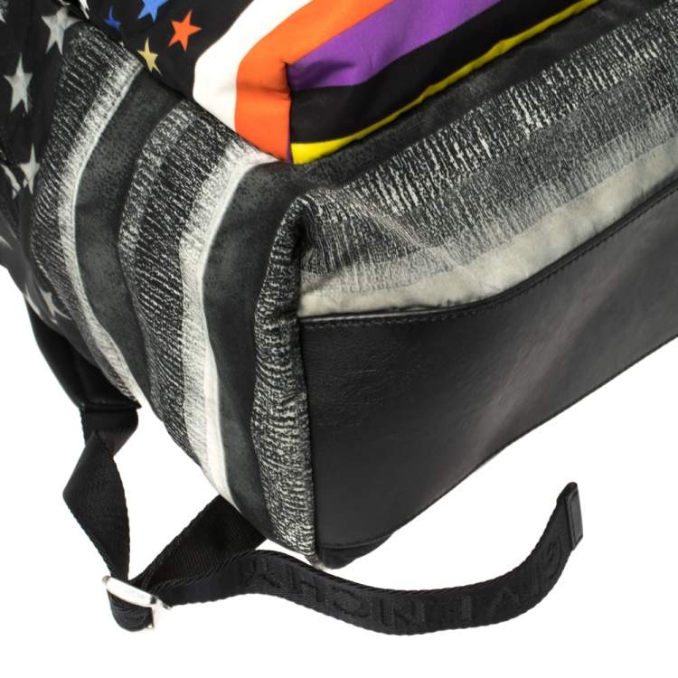 Pre Owned Givenchy Black American Flag Print Nylon Backpack