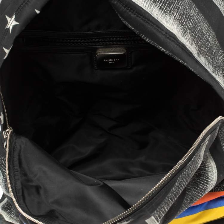 Pre Owned Givenchy Black American Flag Print Nylon Backpack