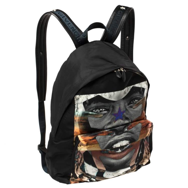 Pre Owned Givenchy Black Sunset Print Nylon Backpack