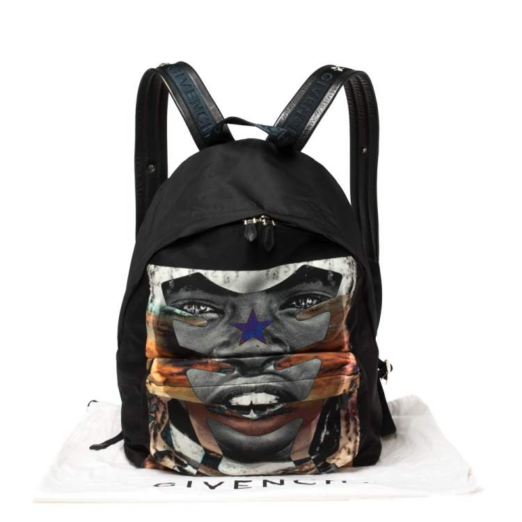 Pre Owned Givenchy Black Sunset Print Nylon Backpack