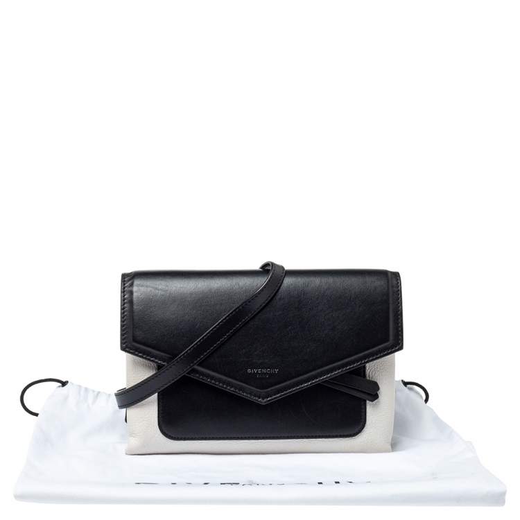 Pre Owned Givenchy Black/White Leather Crossbody Bag