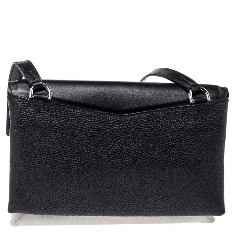 Pre Owned Givenchy Black/White Leather Crossbody Bag