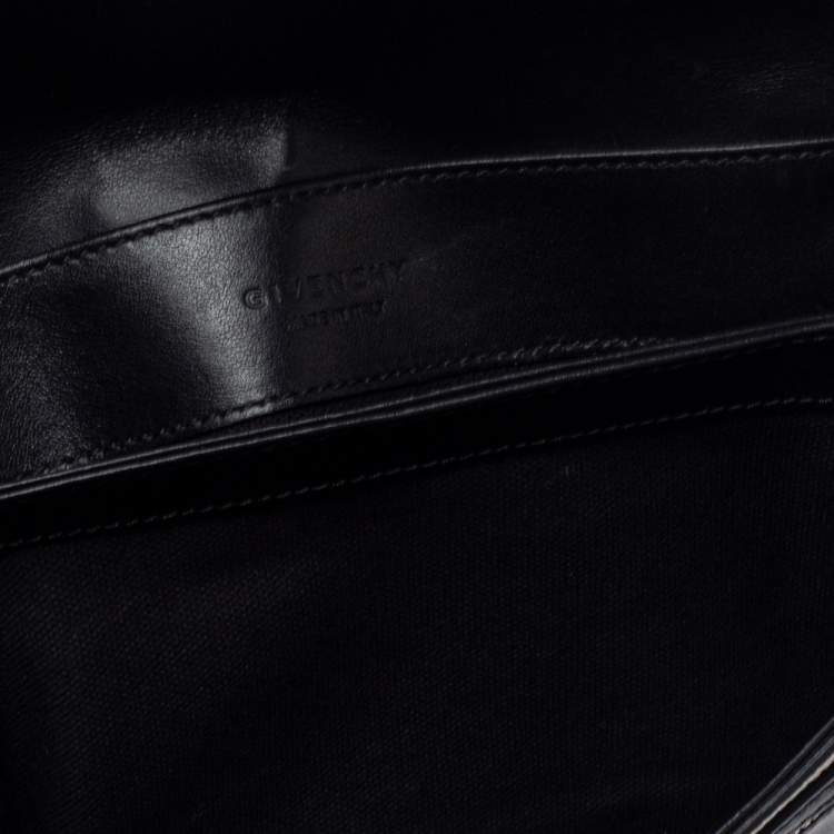 Pre Owned Givenchy Black/White Leather Crossbody Bag