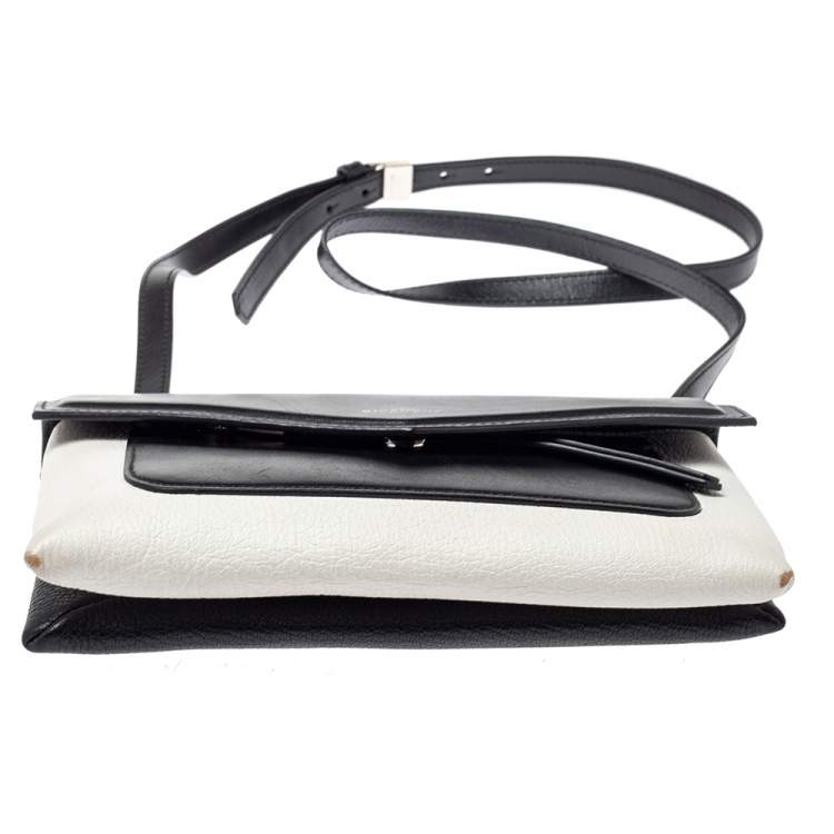 Pre Owned Givenchy Black/White Leather Crossbody Bag