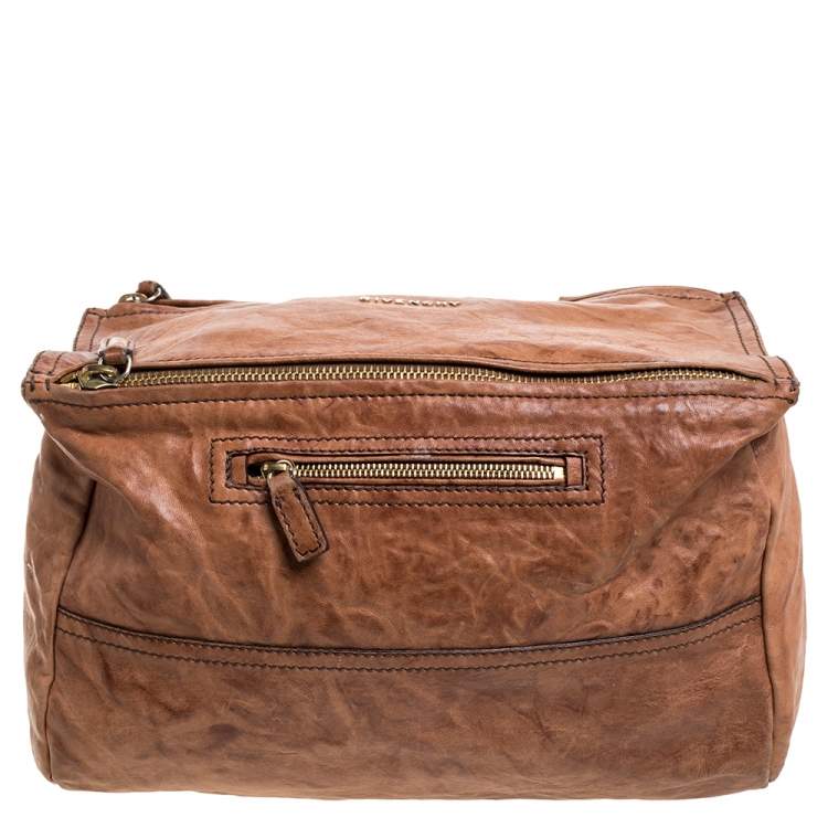 Pre Owned Givenchy Brown Leather Large Pandora Shoulder Bag