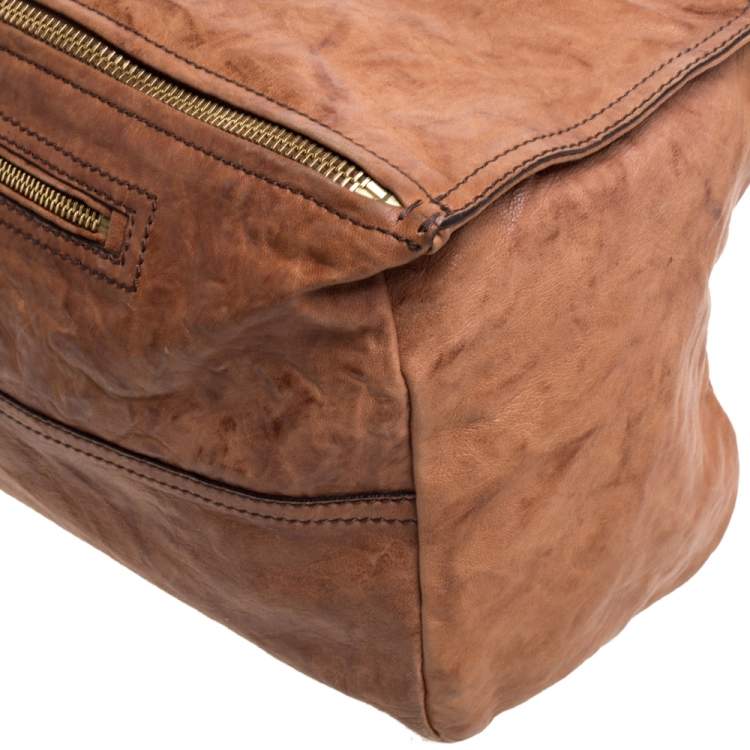 Pre Owned Givenchy Brown Leather Large Pandora Shoulder Bag