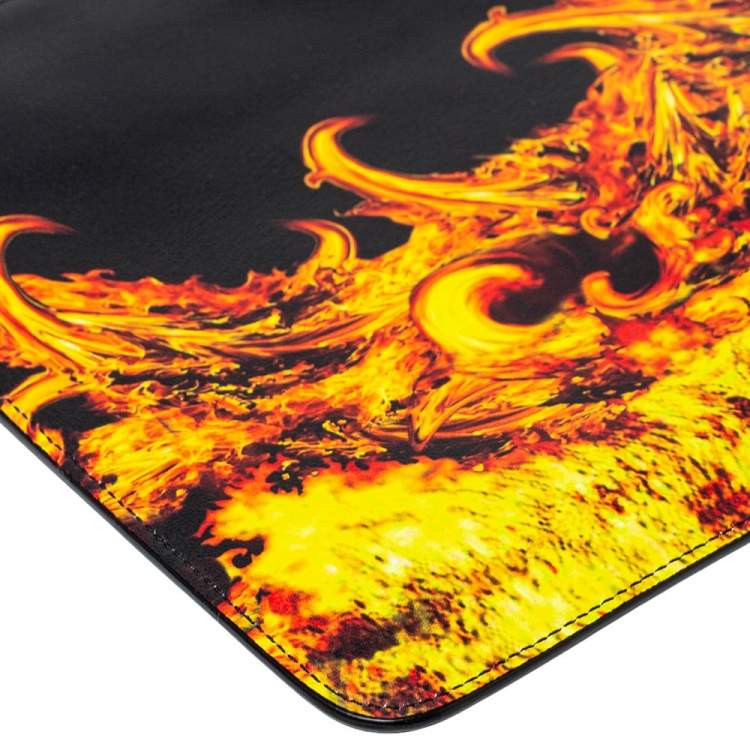 Pre Owned Givenchy Black Fire Printed Leather Clutch