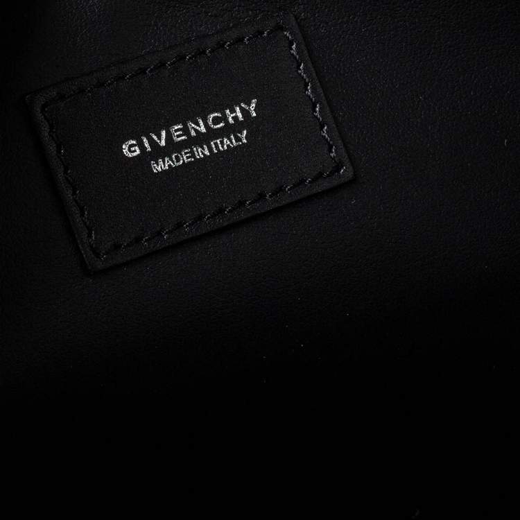 Pre Owned Givenchy Black Fire Printed Leather Clutch