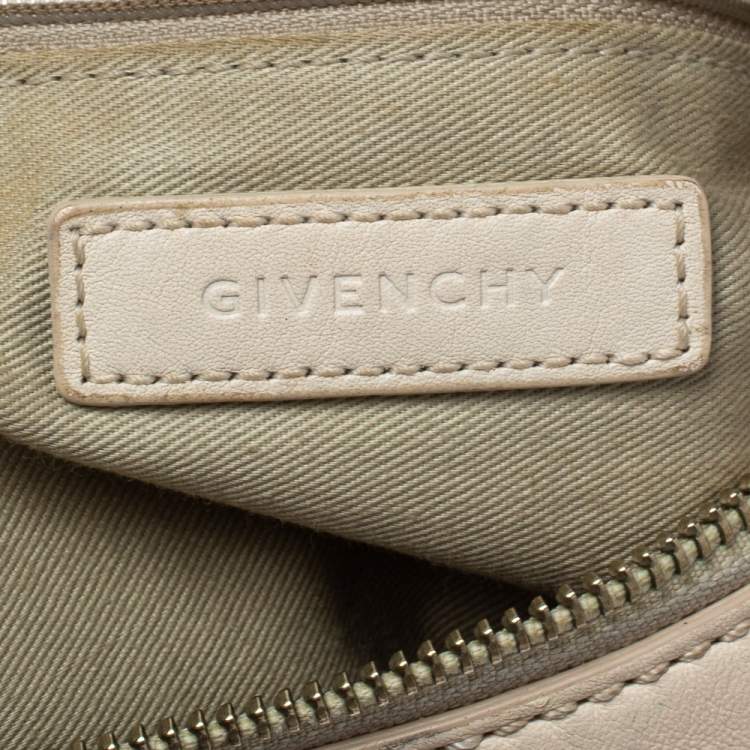 Pre Owned Givenchy Blue/White Monogram Denim and Leather Shoulder Bag